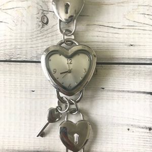 Silver Heart Bracelet Watch
